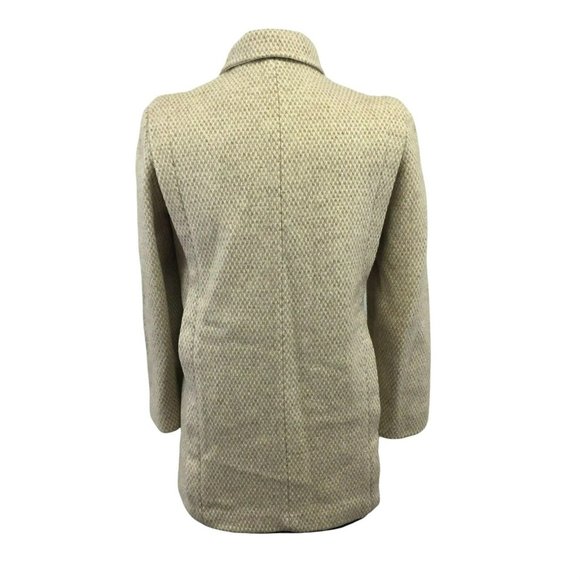 VTG Herman Kay Coat Jacket Womens Med Petite Tan Wool Blend 3 Button 2 Pockets - Picture 3 of 12